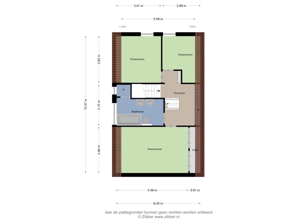 View floorplan of Eerste Verdieping of Dasstraat 52