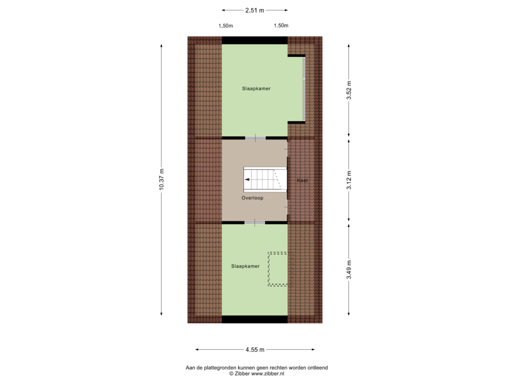 View floorplan of Tweede verdieping of Dasstraat 52