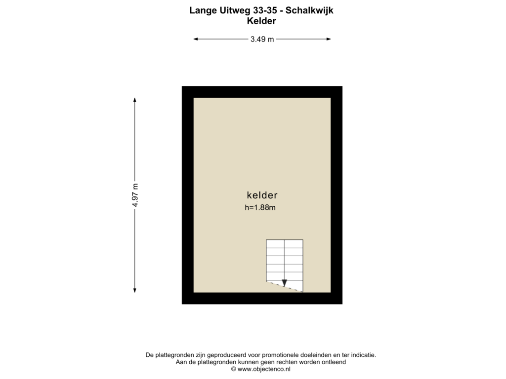 Bekijk plattegrond van Kelder van Lange Uitweg 35