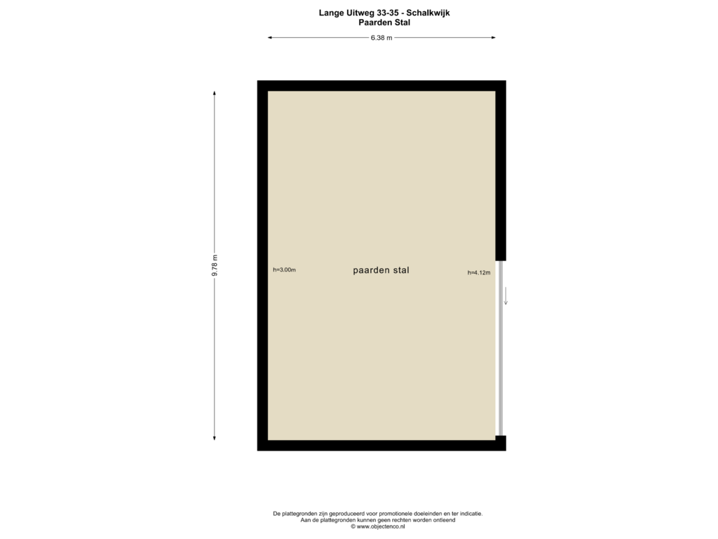 Bekijk plattegrond van Paarden Stal van Lange Uitweg 35