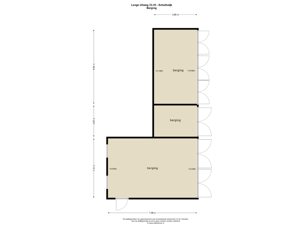 Bekijk plattegrond van Berging van Lange Uitweg 35