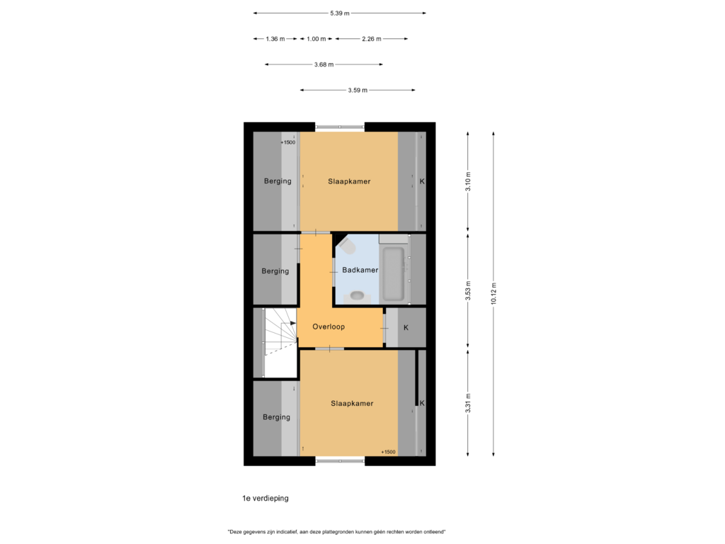 Bekijk plattegrond van 1e verdieping van Hogeweg 206