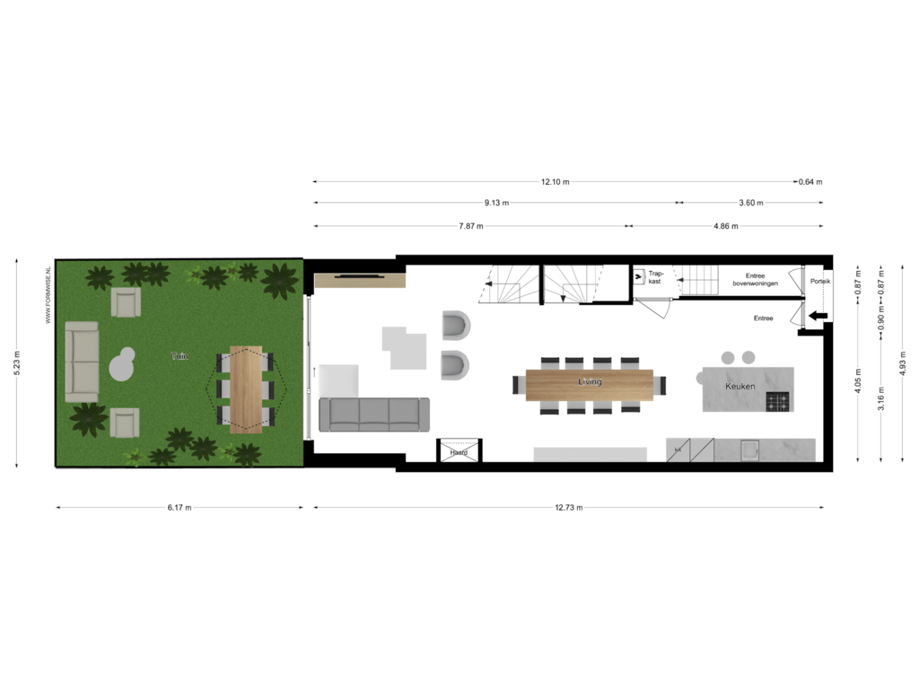 Bekijk plattegrond van BEGANE GROND van Cornelis Anthoniszstraat 64-H