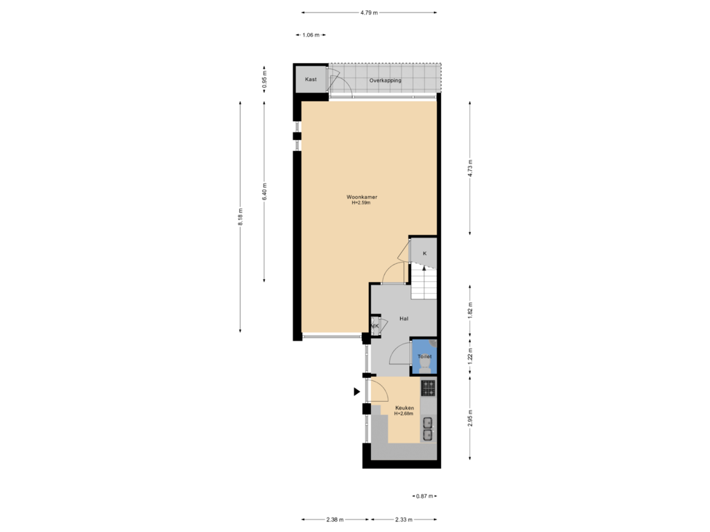 Bekijk plattegrond van Begane grond van Meervalweg 102