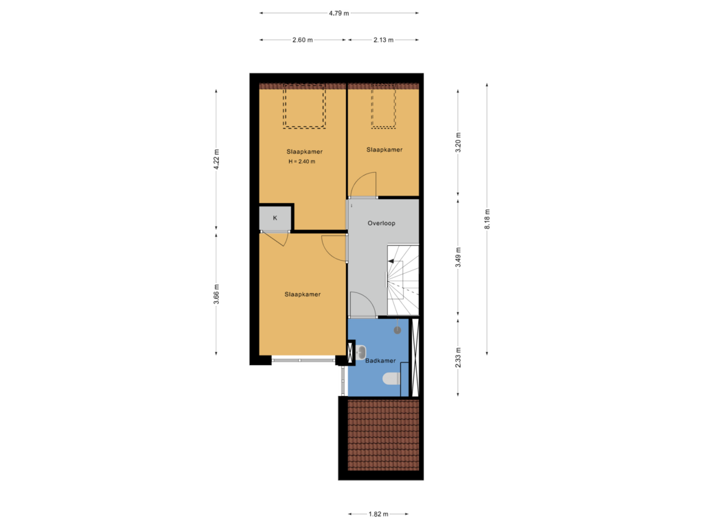 Bekijk plattegrond van 1e verdieping van Meervalweg 102