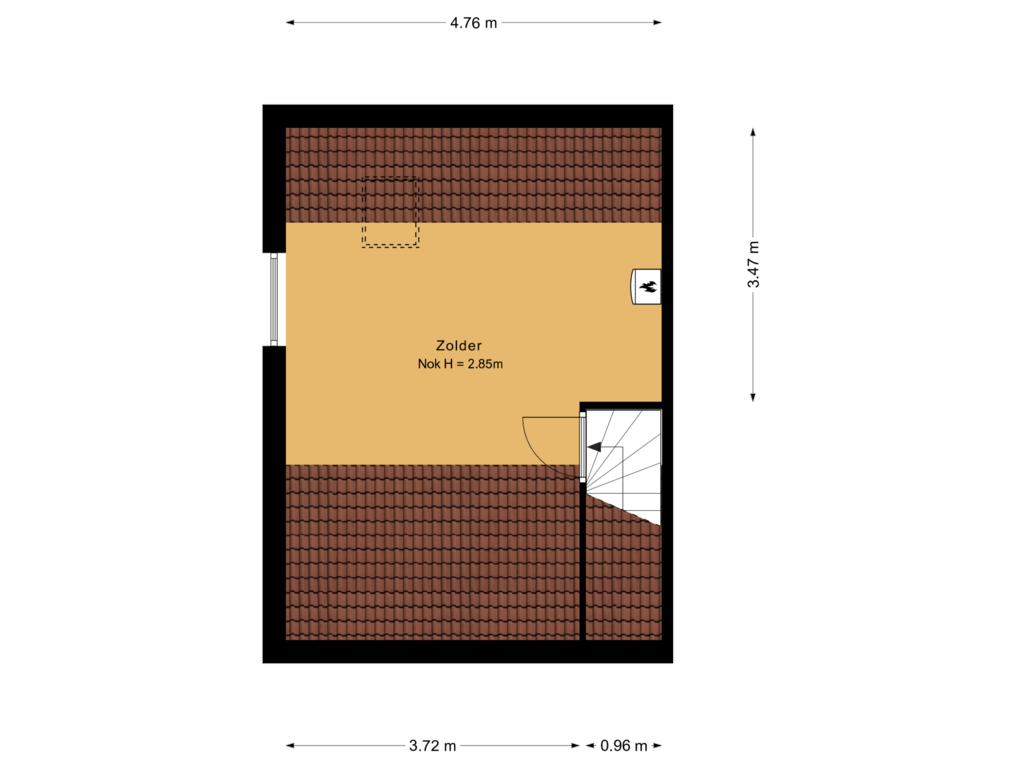 Bekijk plattegrond van 2e verdieping van Meervalweg 102