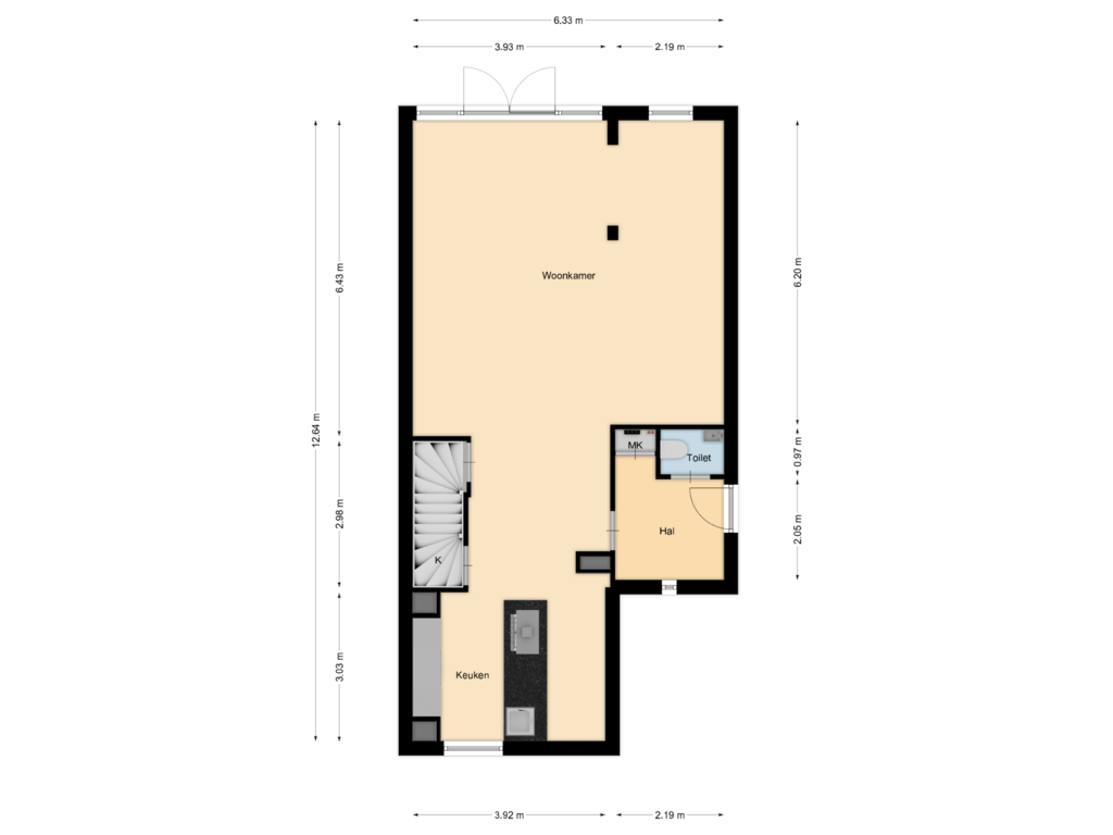 View floorplan of Begane grond of Hertgang 51