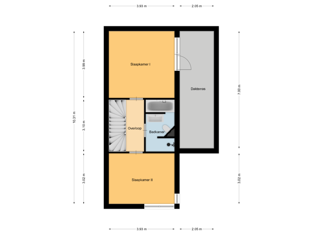 View floorplan of Eerste verdieping of Hertgang 51