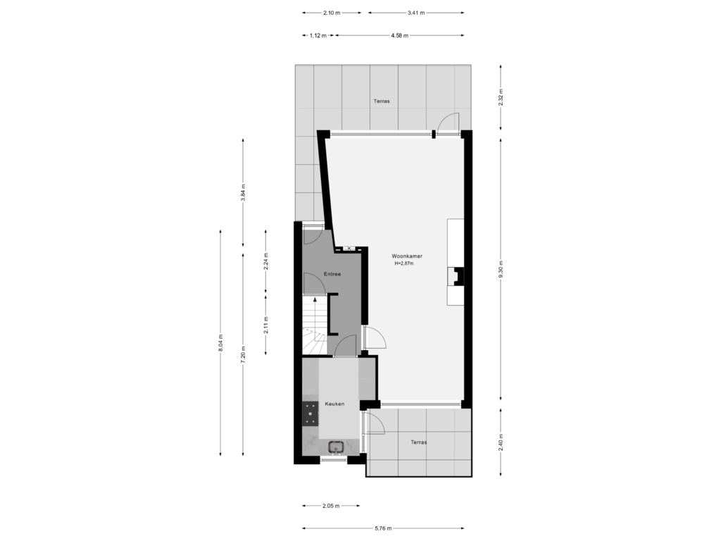 View floorplan of Begane Grond of Grindweg 36