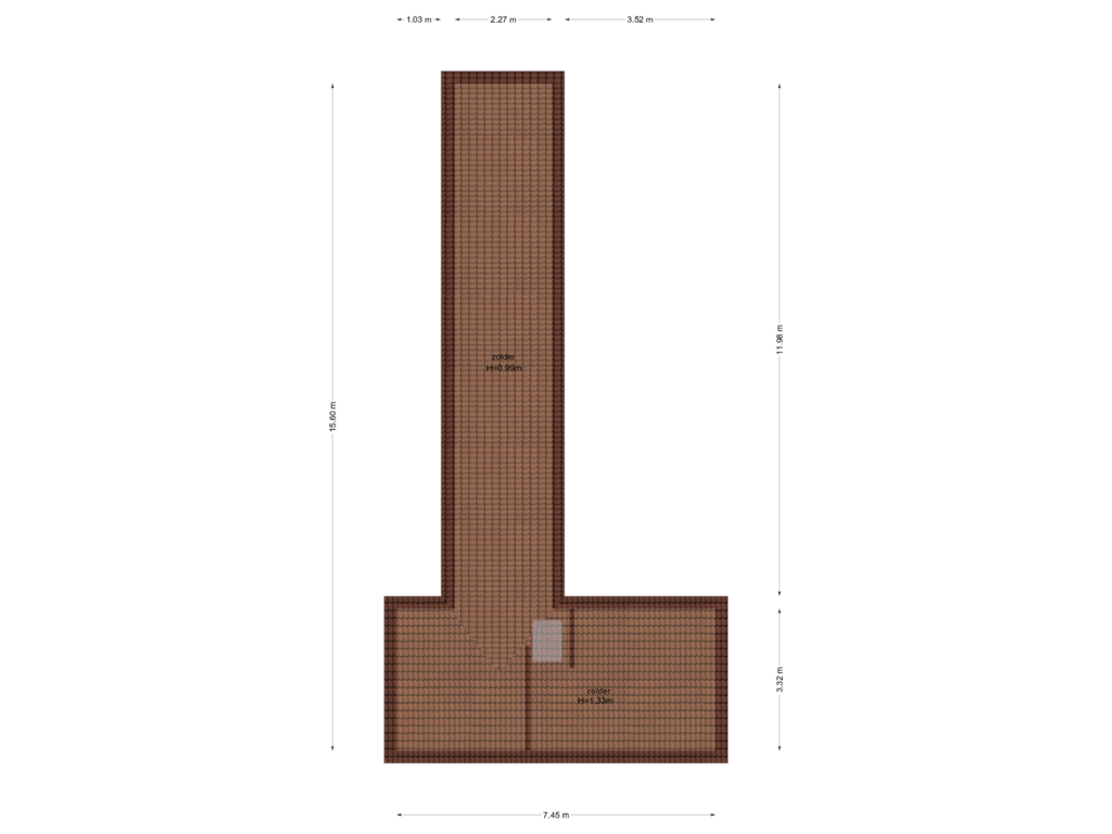 Bekijk plattegrond van Zolder van Noorderweg 13