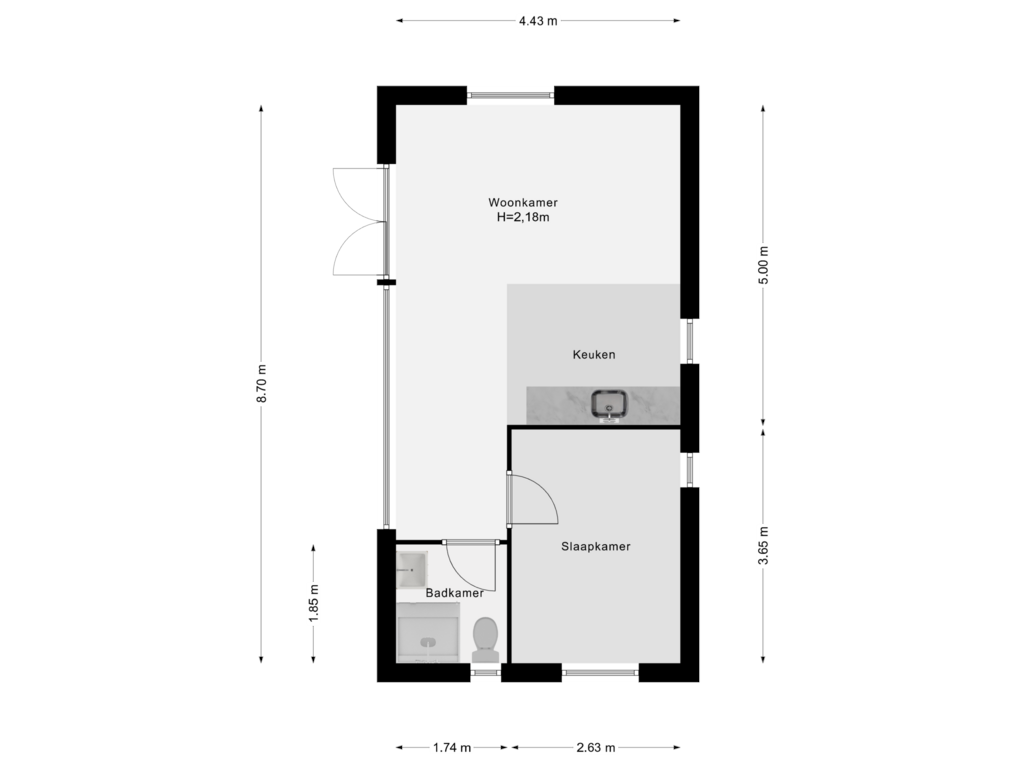 View floorplan of Woonhuis of Bergse Achterplas 456