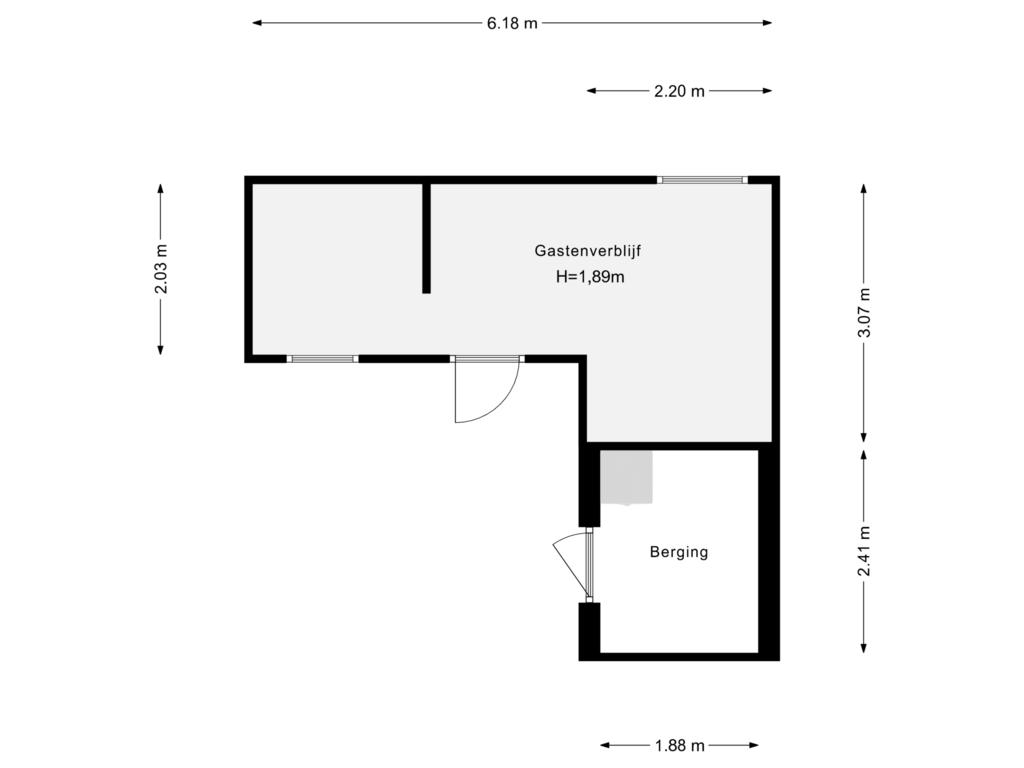 View floorplan of Gastenverblijf of Bergse Achterplas 456