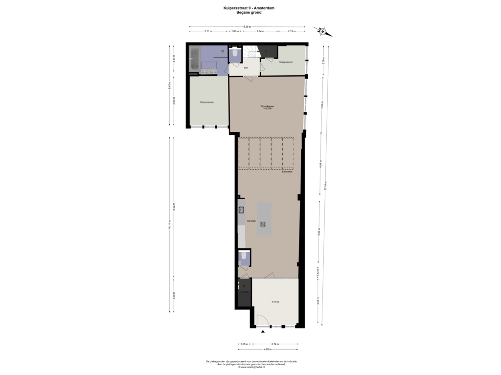 View floorplan of Begane grond of Kuipersstraat 9