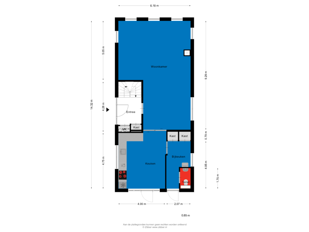 Bekijk plattegrond van Begane Grond van Benedenweg 298