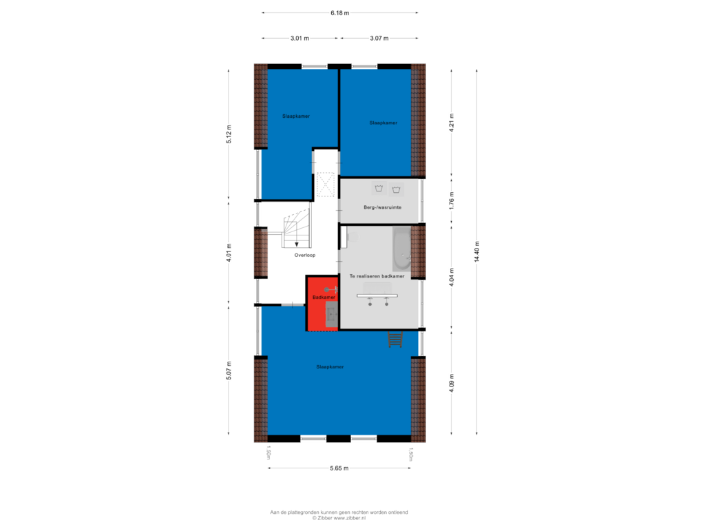 Bekijk plattegrond van 1E VERDIEPING MET OPTIONELE BADKAMER van Benedenweg 298