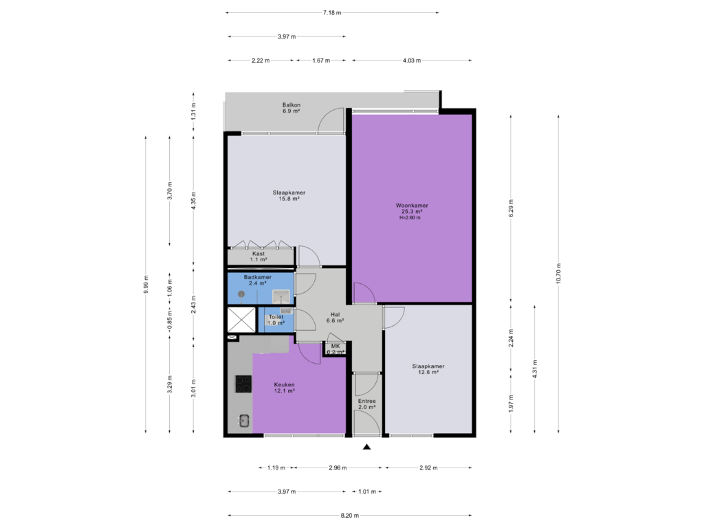 Bekijk plattegrond van Appartement van Metaallaan 225