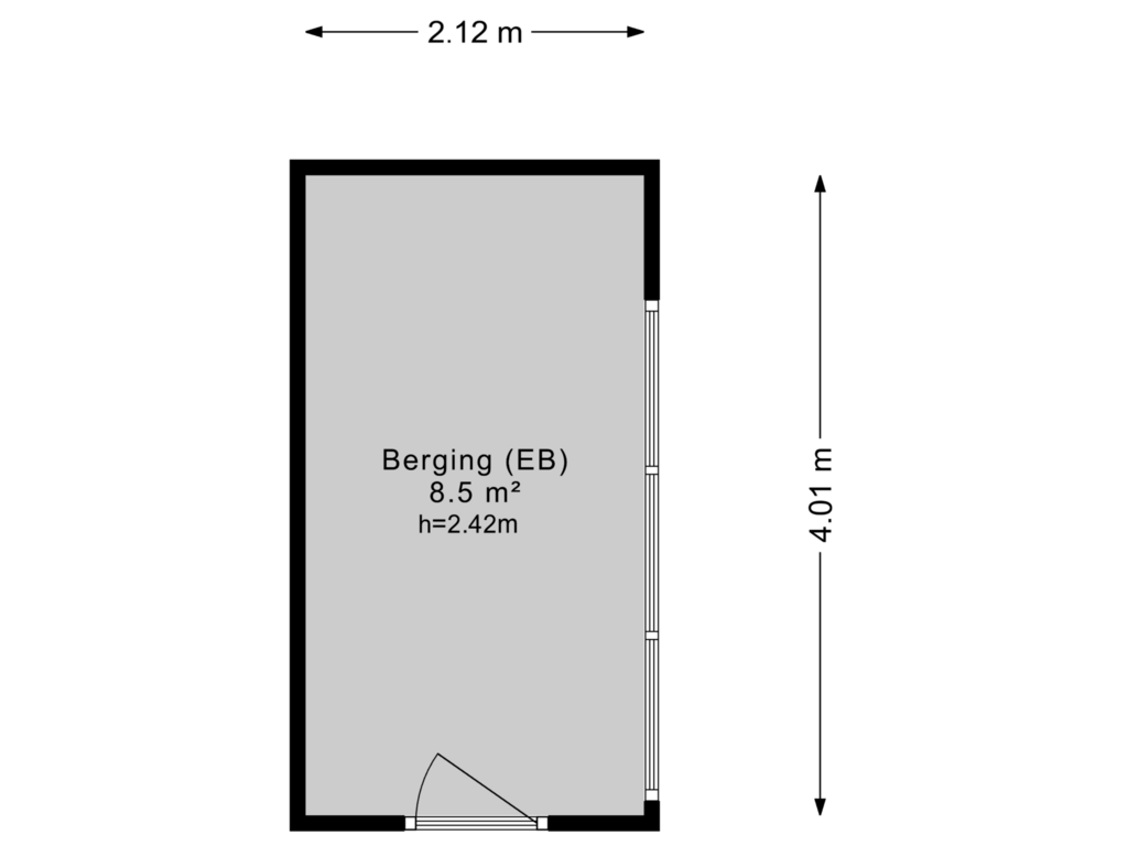 Bekijk plattegrond van Berging van Metaallaan 225