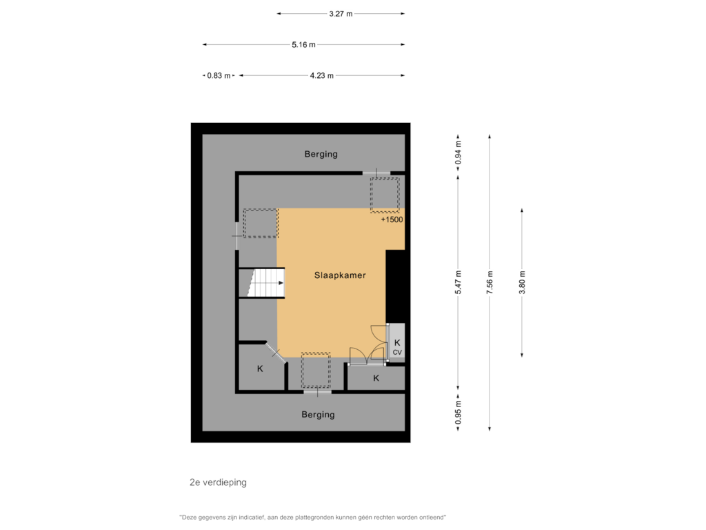 View floorplan of 2e verdieping of Museumlaan 50