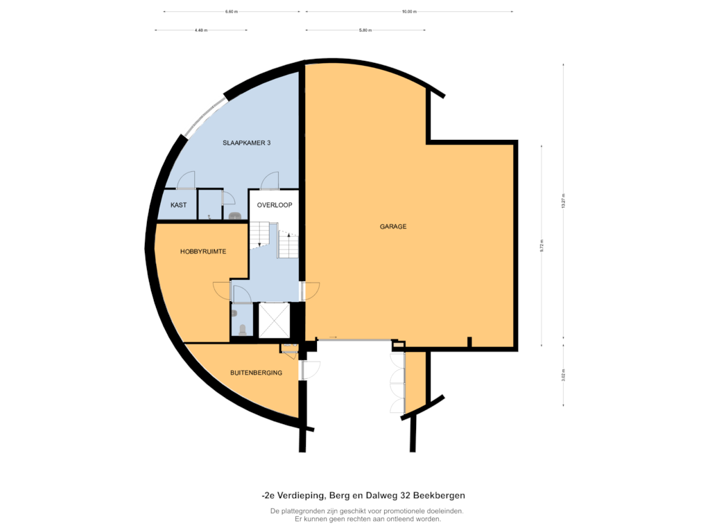 View floorplan of -2 Verdieping of Berg en Dalweg 32