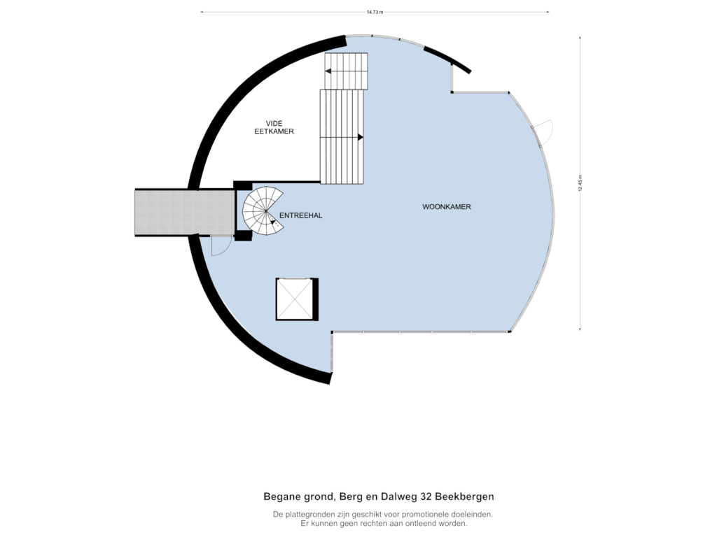 View floorplan of Begane grond of Berg en Dalweg 32