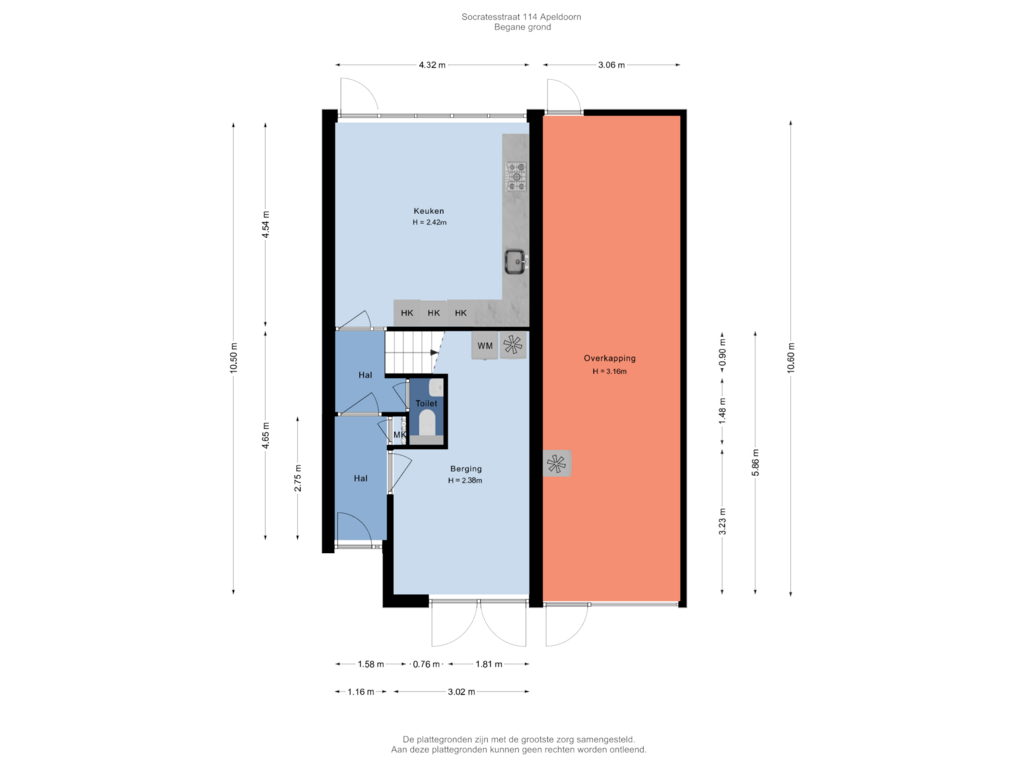 Bekijk plattegrond van Begane grond van Socratesstraat 114