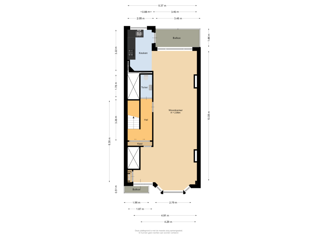 Bekijk plattegrond van Eerste verdieping van Van Ostadelaan 35-A