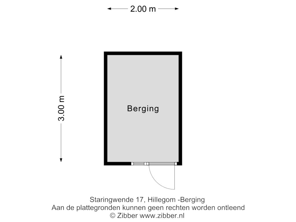 Bekijk plattegrond van Berging van Staringwende 17