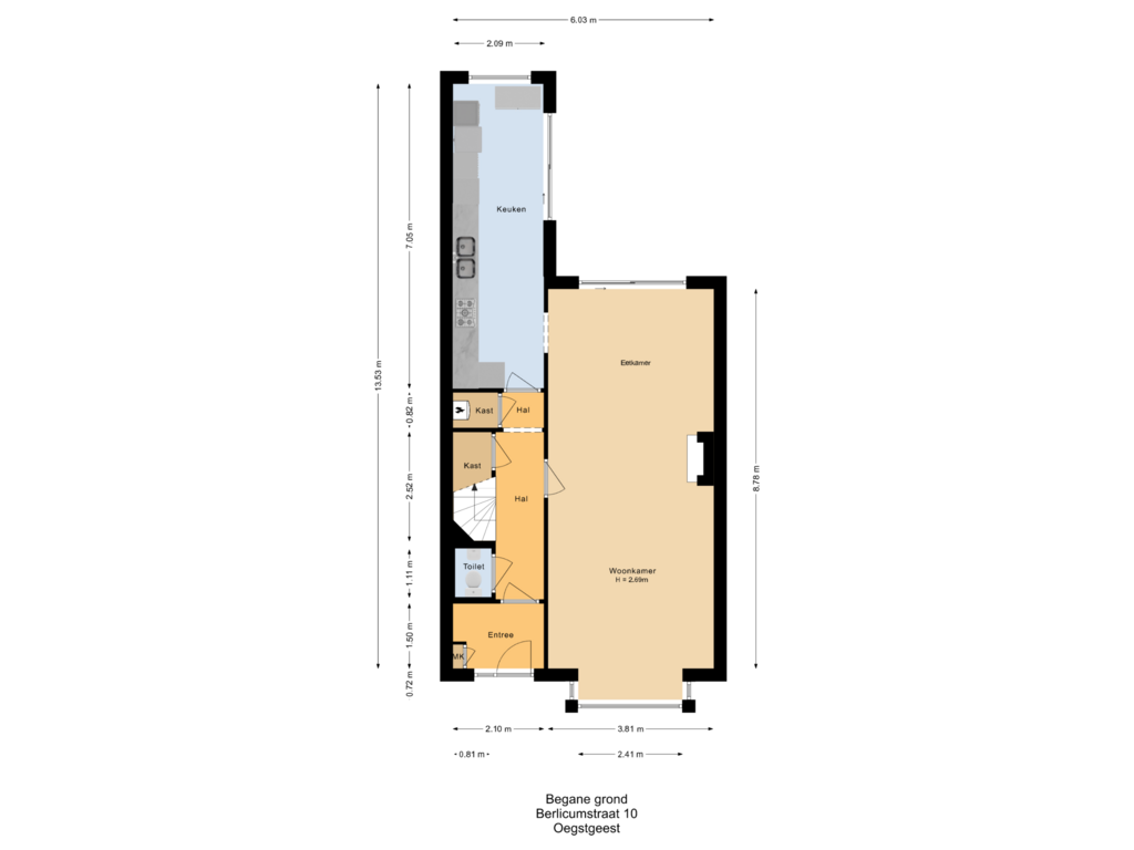 Bekijk plattegrond van Begane grond van Berlicumstraat 10