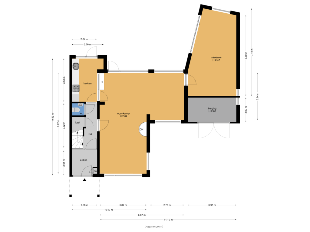 Bekijk plattegrond van begane grond van Hofdijck 36