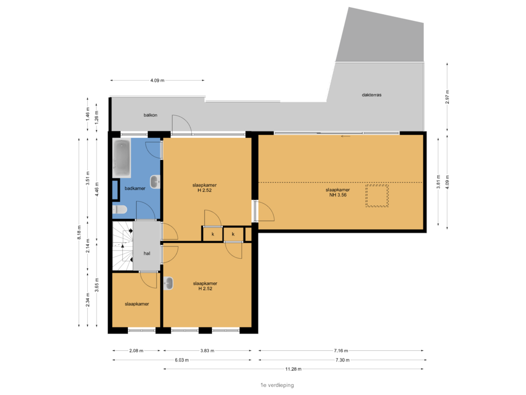 Bekijk plattegrond van 1e verdieping van Hofdijck 36