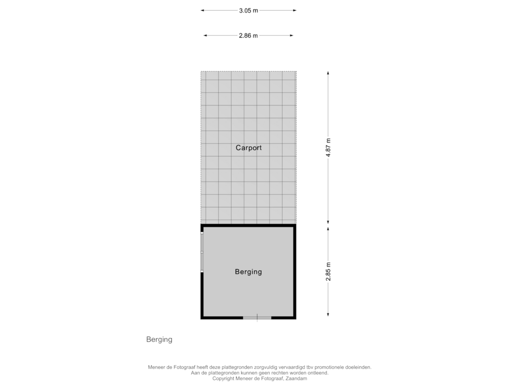 View floorplan of Berging 1 of Molenstraat 45