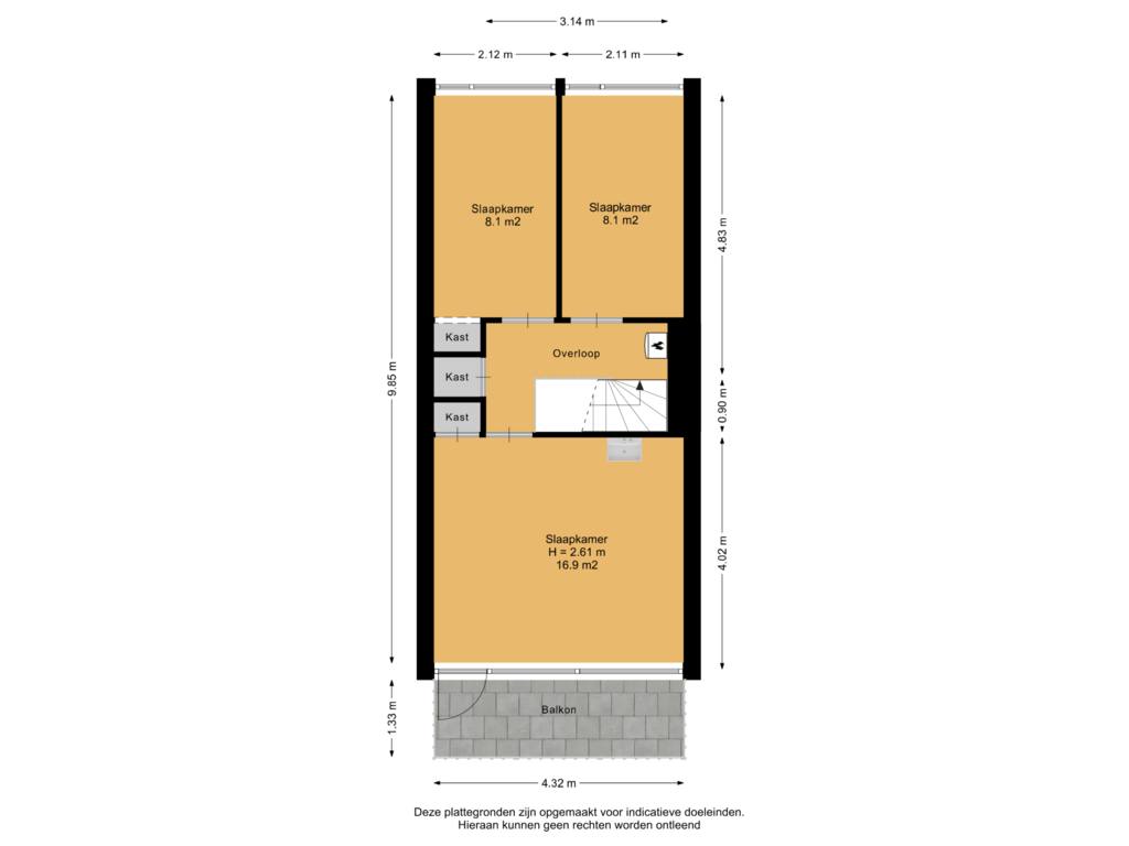 Bekijk plattegrond van 2e Verdieping van Lippe-Biesterfeldweg 14-G