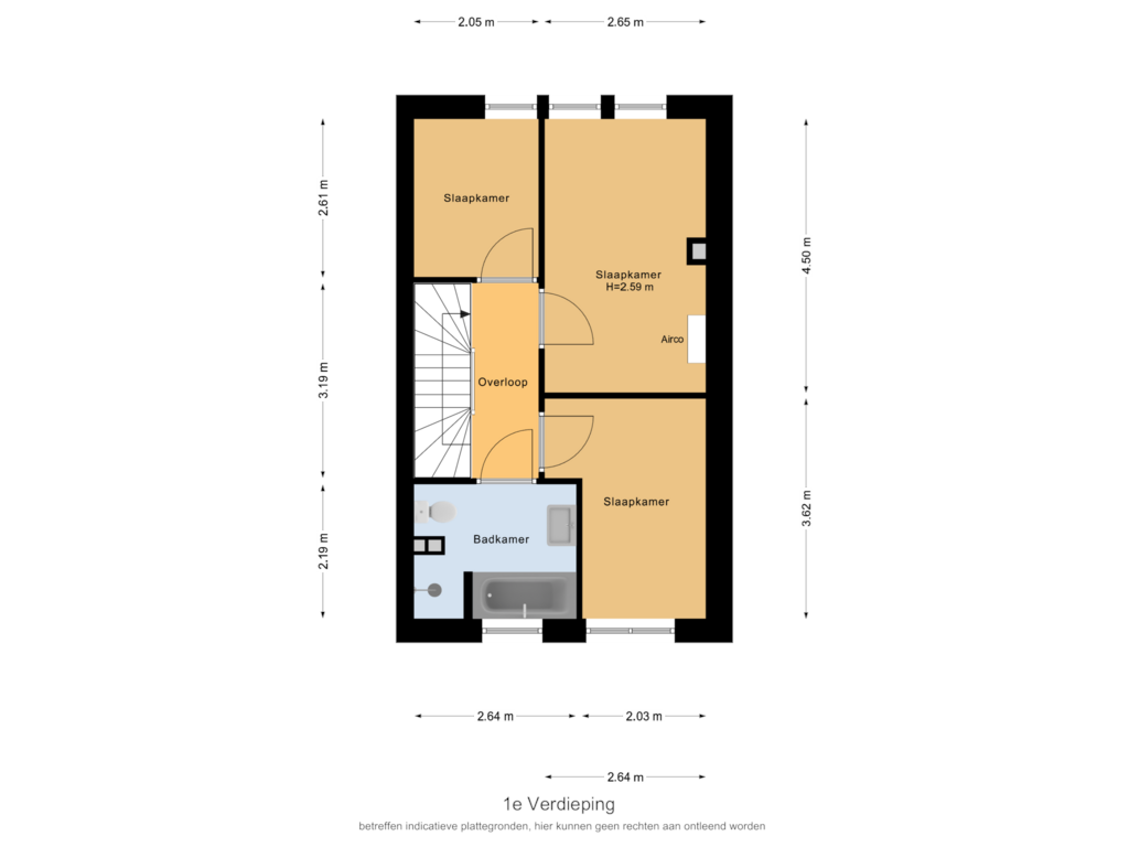 Bekijk plattegrond van 1e Verdieping van Lakenvelder 38