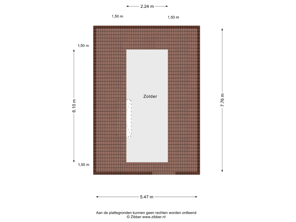 View floorplan of Zolder of Nieuwkuikseweg 14