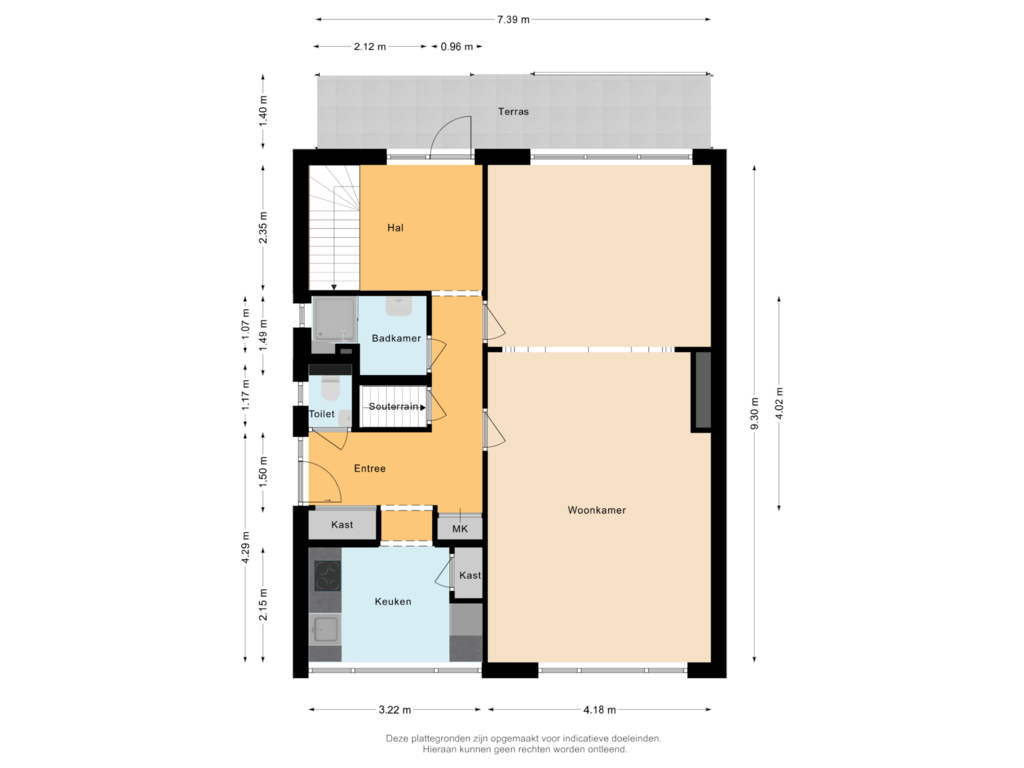 Bekijk plattegrond van Begane Grond van Maasstraat 42