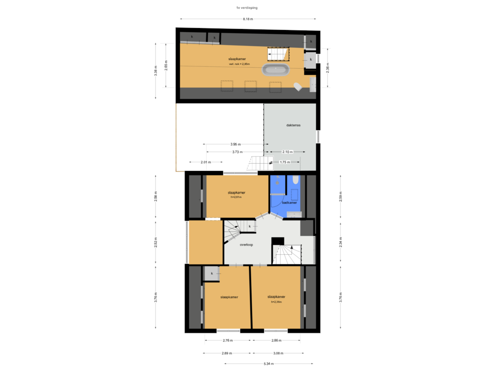 View floorplan of 1e of Amsterdamsestraat 11