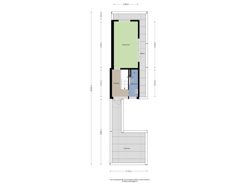 View floorplan of Tweede verdieping of Egelskopstraat 1