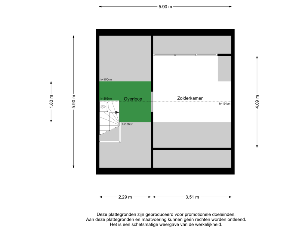 Bekijk plattegrond van Zolder van Sportveldstraat 63