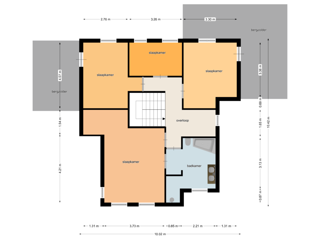 View floorplan of Floor 1 of Looiersstraat 9