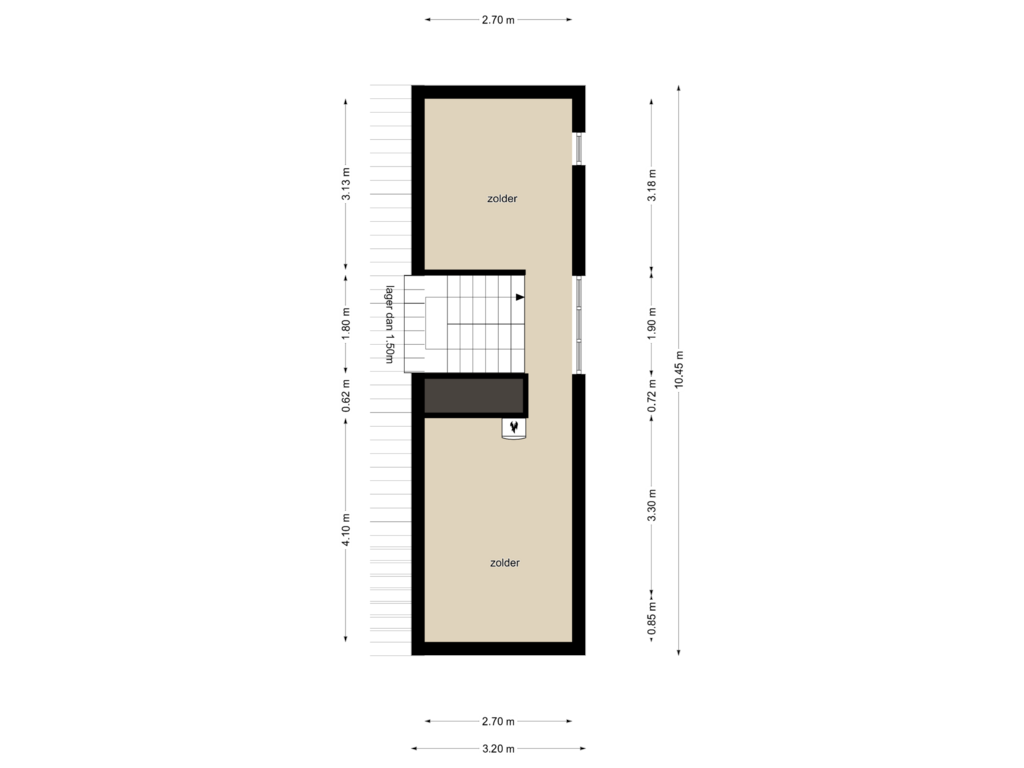 View floorplan of Floor 2 of Looiersstraat 9