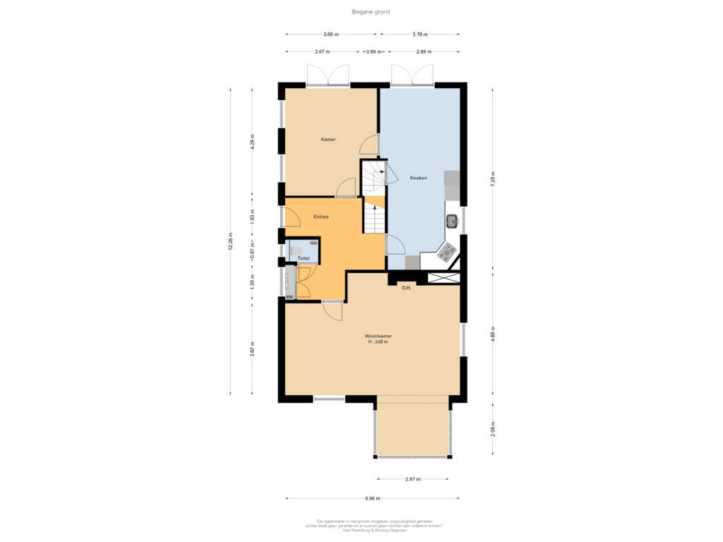 Bekijk plattegrond van Begane grond van Nassaulaan 27