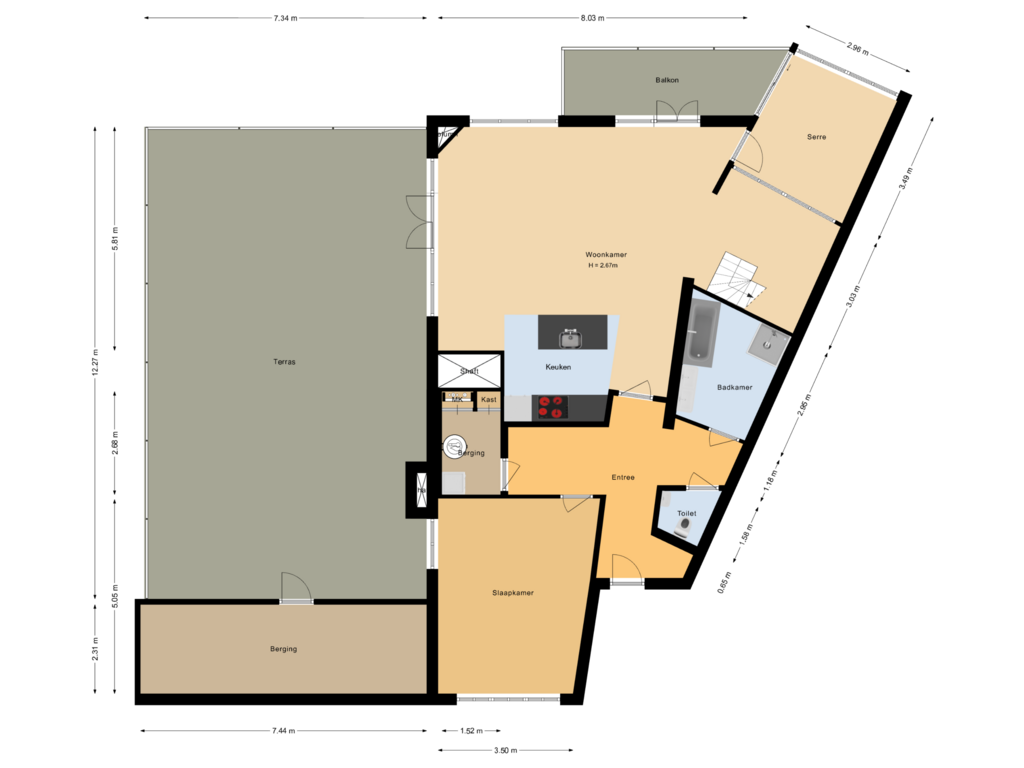 View floorplan of Eerste verdieping of Zuiderzee op Zuid 105