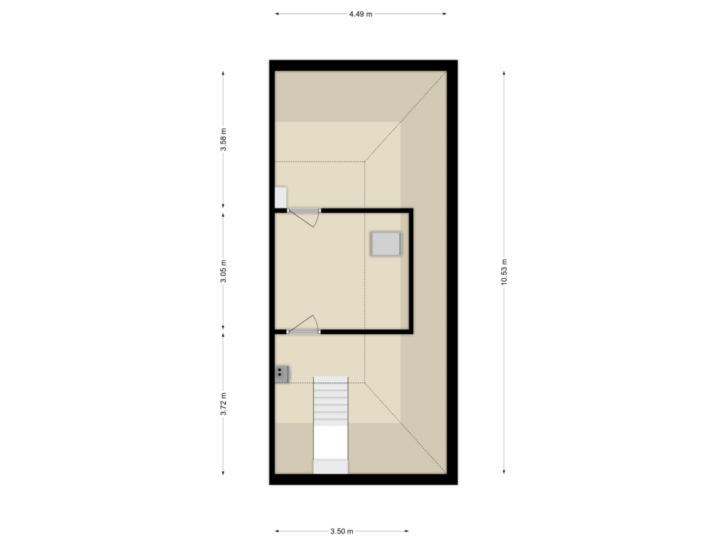 Bekijk plattegrond van TWEEDE VERDIEPING van Karel Doormanstraat 8