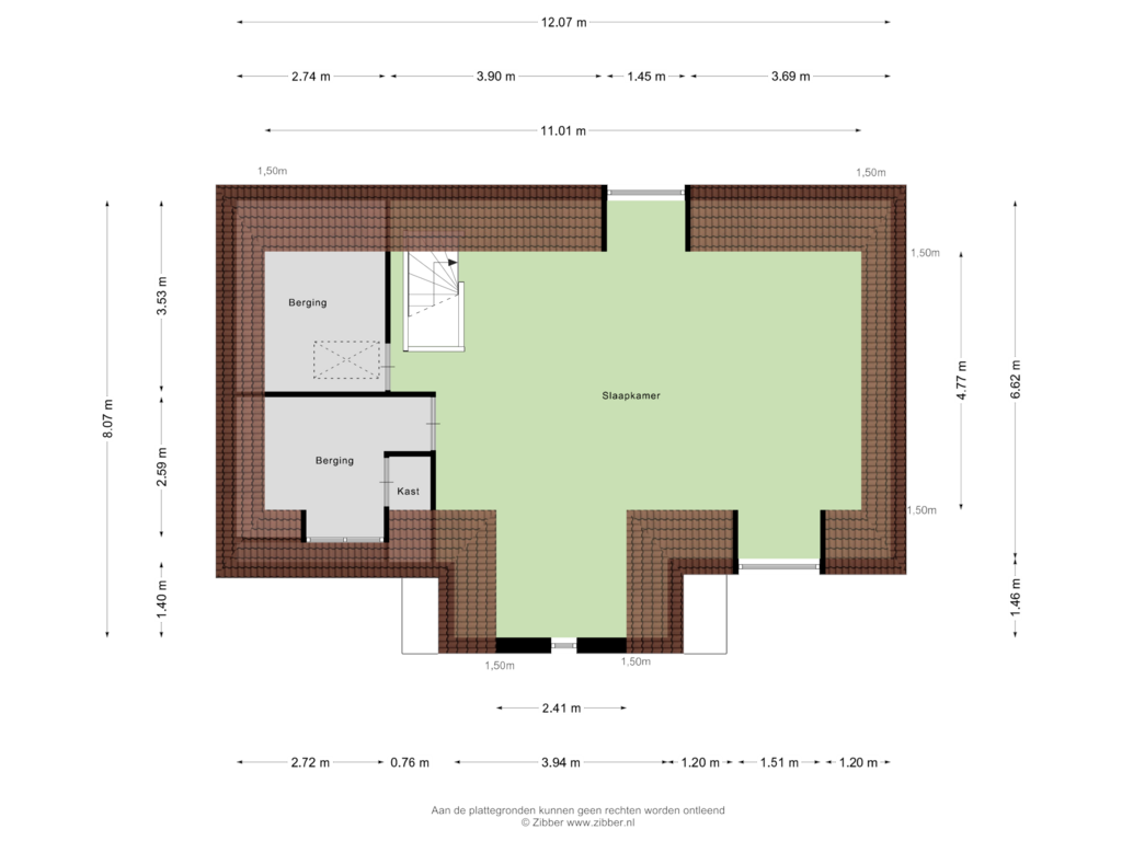 View floorplan of Tweede verdieping of Kruisstraat 4