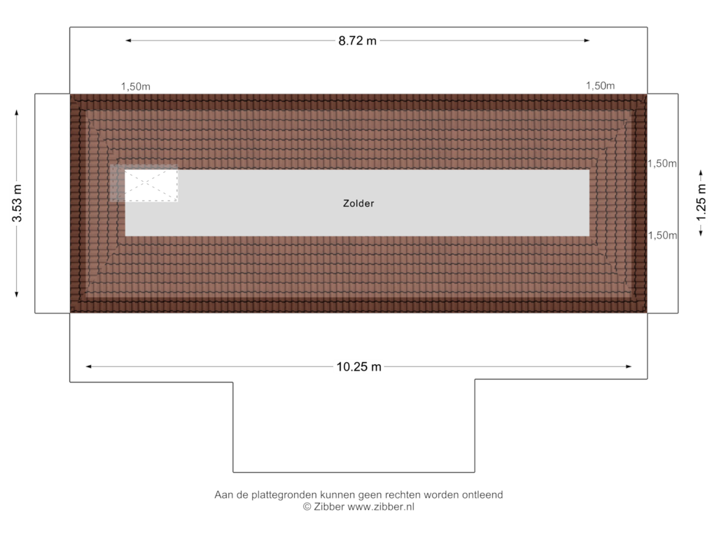 View floorplan of Zolder of Kruisstraat 4