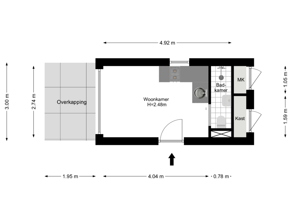 View floorplan of Appartement of Spaarndamseweg 386-0007