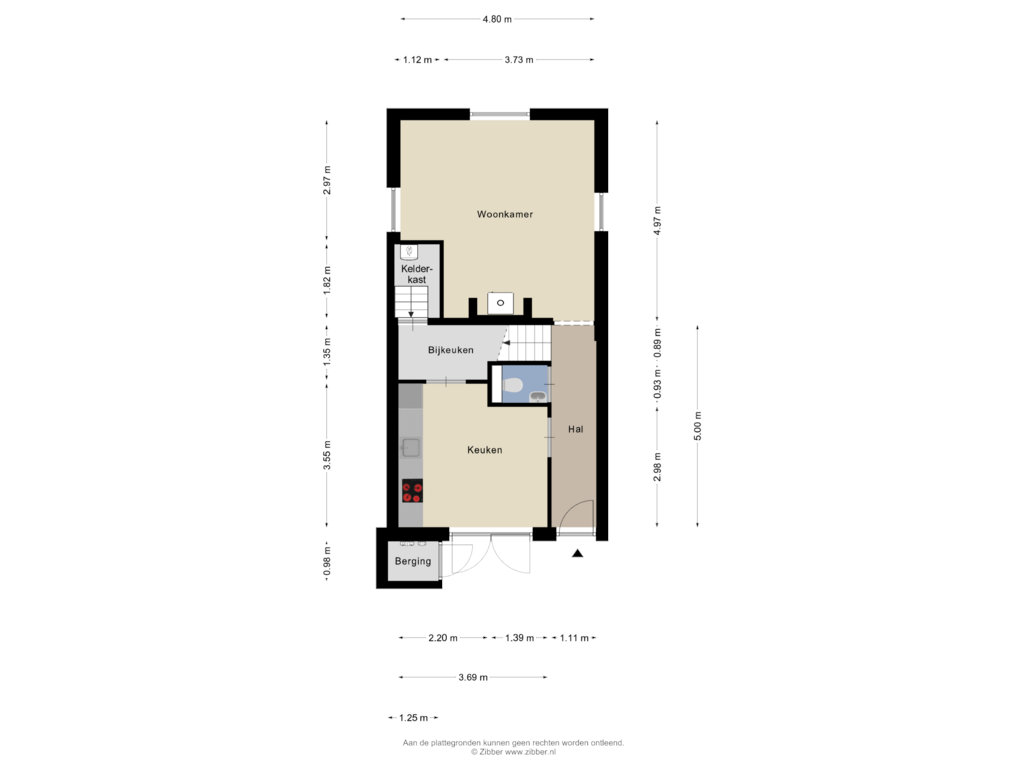 Bekijk plattegrond van Begane grond van Plantage Centrum 6