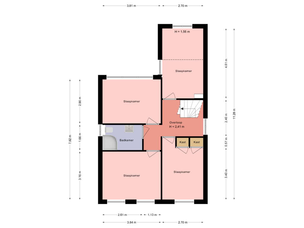 Bekijk plattegrond van 1e Verdieping van Belenweg 15