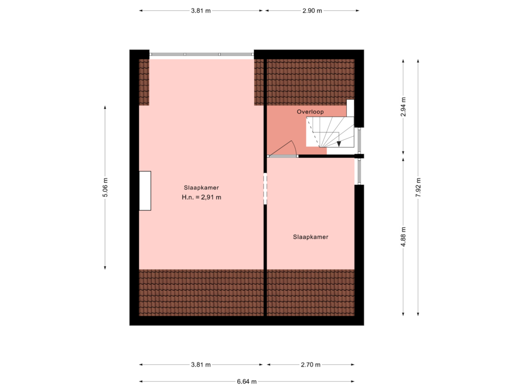 Bekijk plattegrond van 2e Verdieping van Belenweg 15