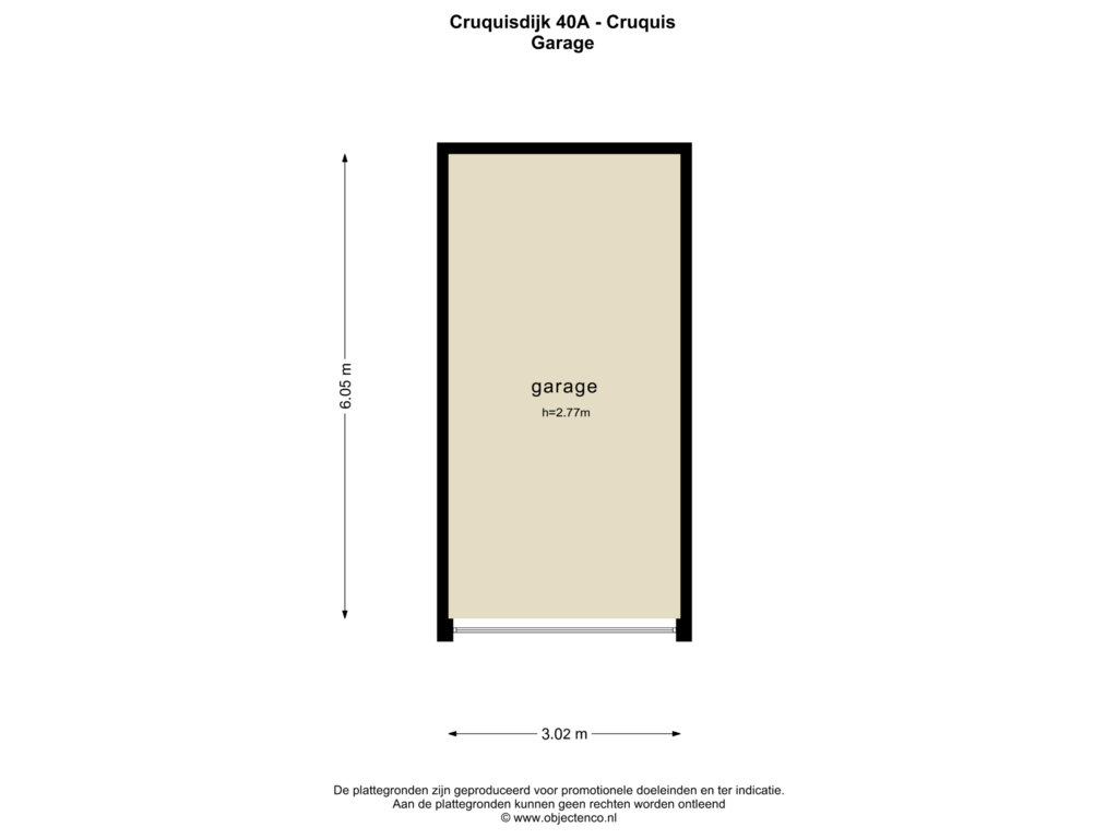 Bekijk plattegrond van GARAGE van Cruquiusdijk 40-A
